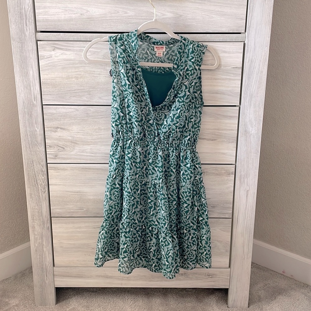 Bird Print Sleeveless Dress